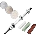scottchen PRO Woodworking Lathe Buffing System 16" #2MT Mandrel 3-Step Buffing Wheel Kits 8inch with 3pcs Polishing Cutting Compounds