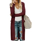 Alaster Queen Women's Hooded Long Cardigans Open Front Long Sleeve Lightweight Cardigan for Women with Pockets