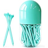 EWILLING Stable &amp; Durable Plastic Golf Tees 60Pcs Size 2-3/4 Inch or 3-1/4 Inch Packaged in Plastic Jar with Lid Available Pink White Blue Color