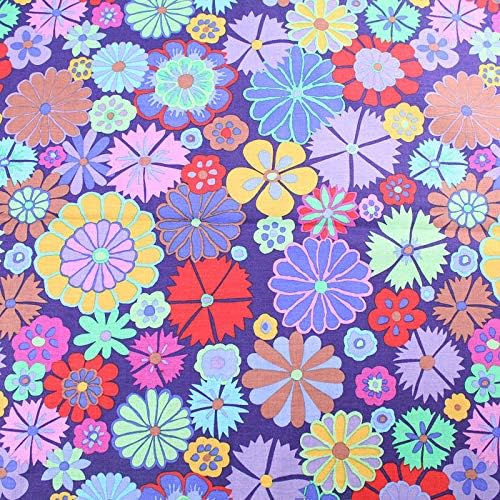 Kaffe Fassett Wild Flowers Premium Quality Quilting Craft Dress-Making 100% Cotton Fabric per Meter, 110cm Width
