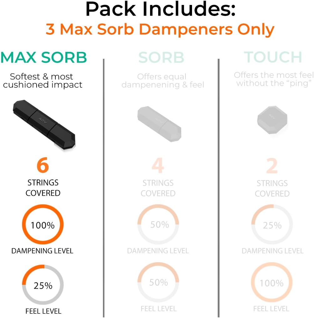 ADV Tennis Vibration Dampener - Set of 3 - Ultimate Shock Absorbers for Racket and Strings - Premium Quality, Durable, and 100% Reliable - Newest Technology (Midnight | Max Sorb 3-Pack) : Sports & Outdoors