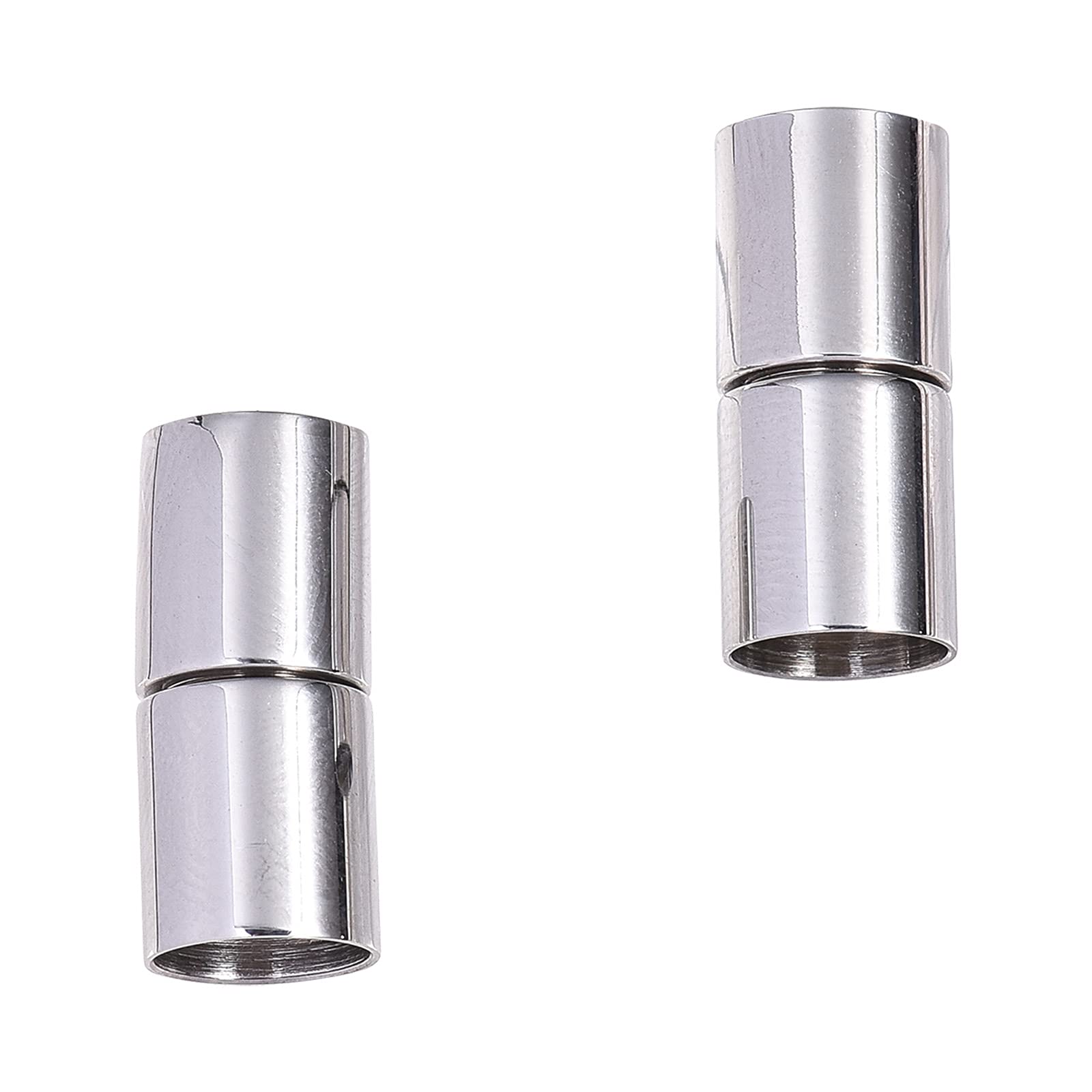 Airssory 20 Pcs Column 304 Stainless Steel Magnetic Clasps Converter Cord End Caps for Leather Necklace Bracelet Jewellery Making DIY Findings - Fit 8mm Cord