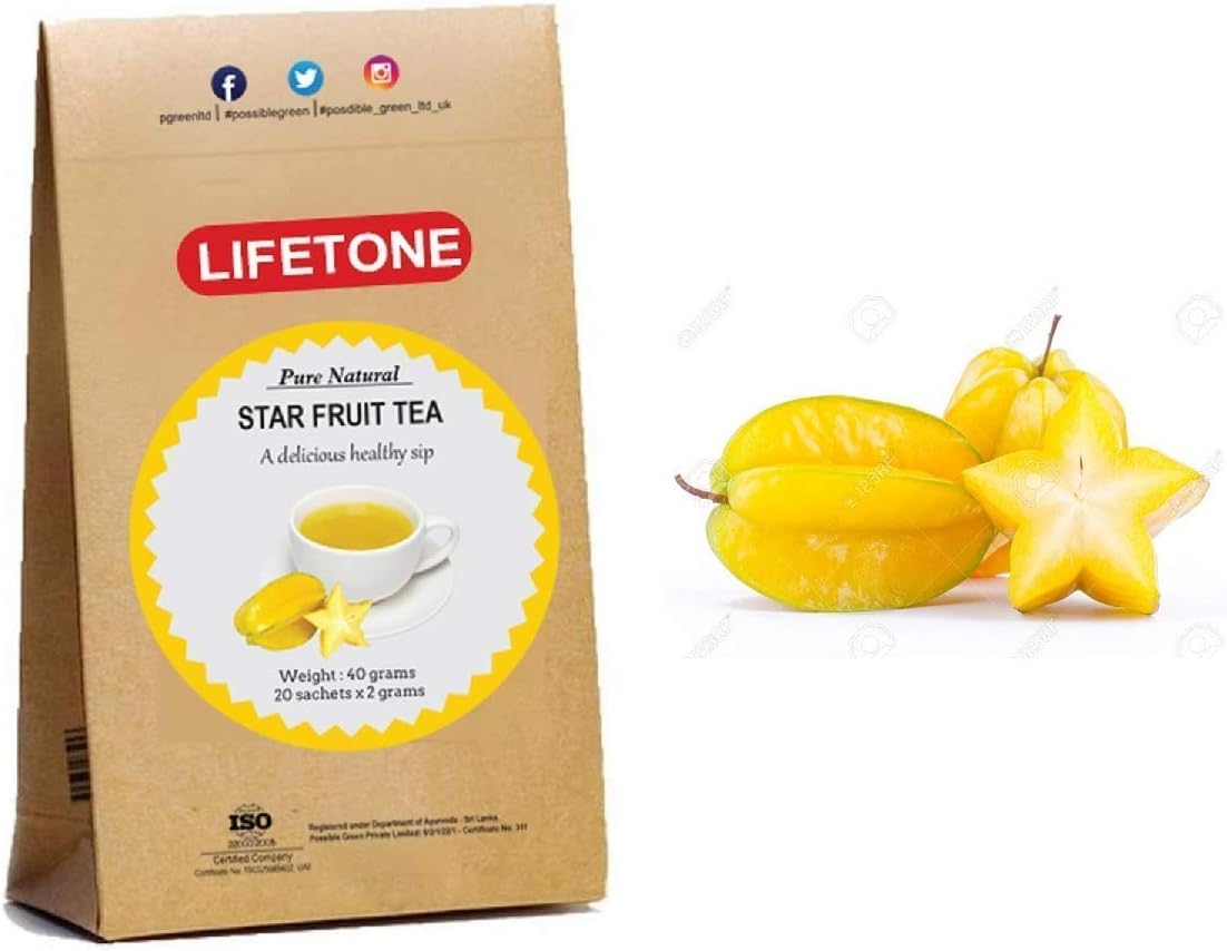 lifetone the tea for better life, Tropical Star Fruit Tea | Digestive Sleep aid | 20 Teabags | Detox Tea