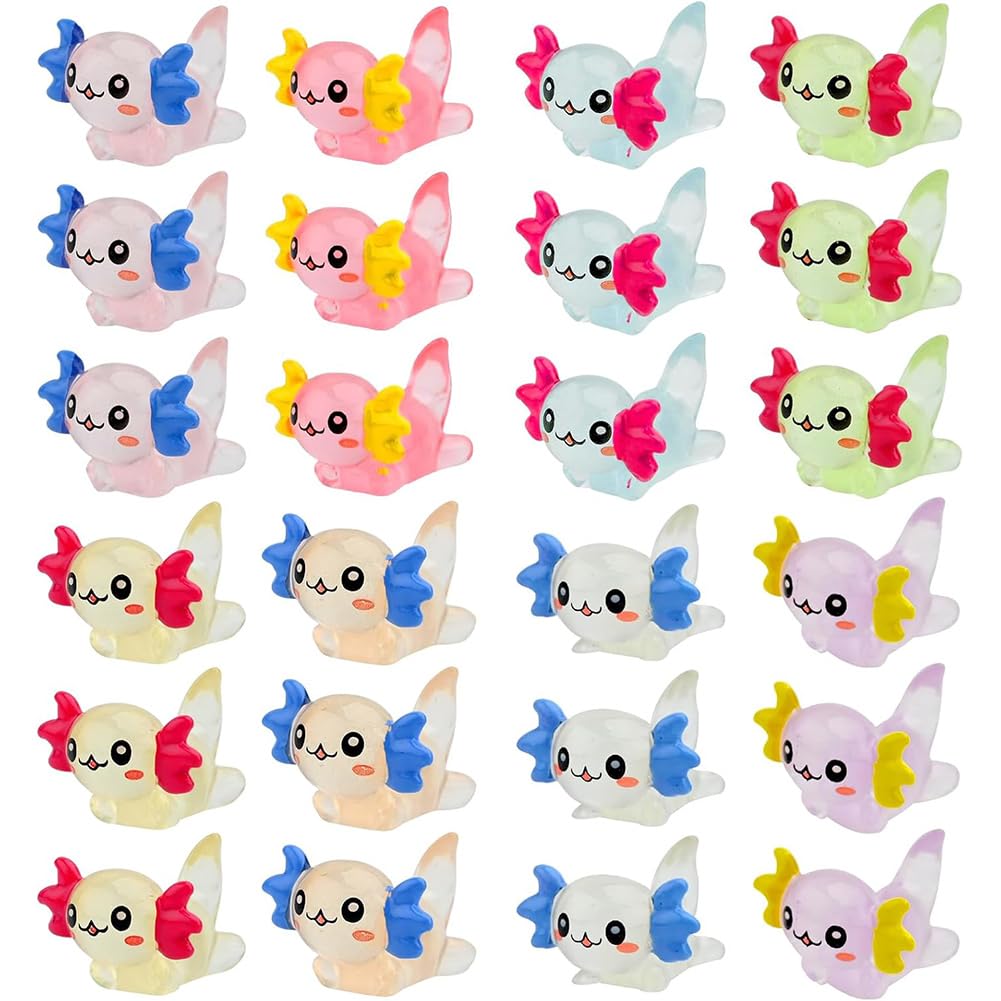 BZQCPLX 40 PCS Hexagonal Dragon Figurines,Glowing Resin Animals for DIY Crafts,Small Animal Figurines Ornament Toy,Fairytale Garden Accessories,Garden Decor & Fairy Tale Accessories