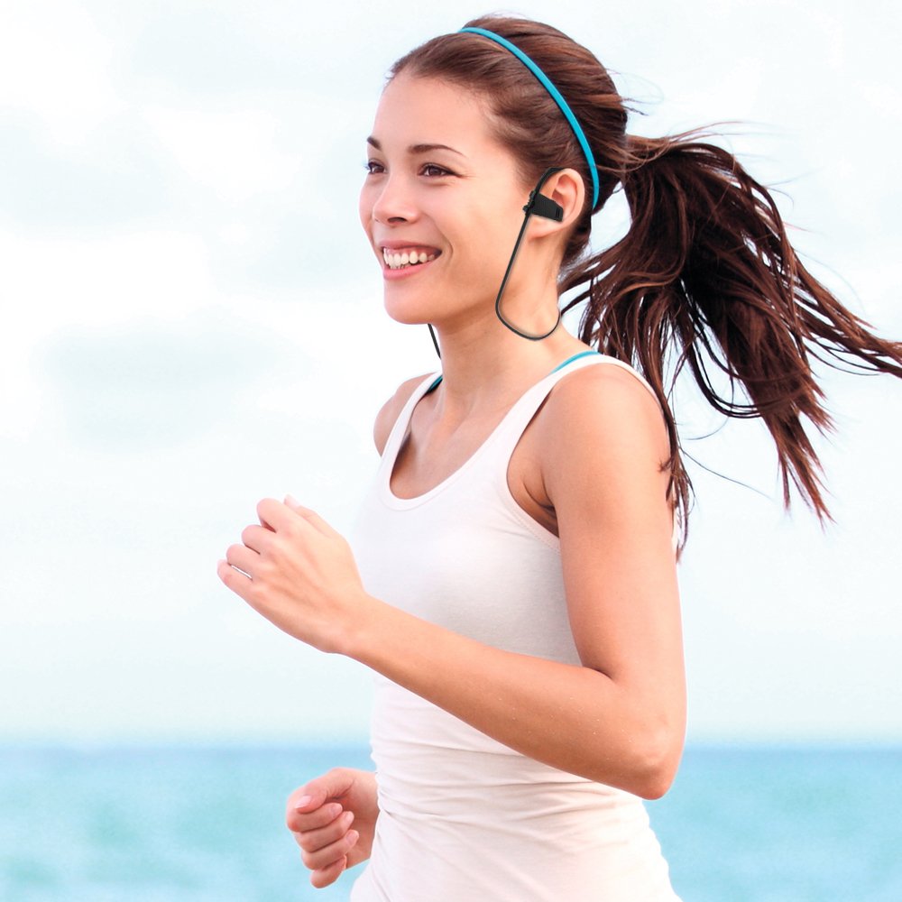 Ecandy Bluetooth Headset,Wireless Headphones Bluetooth 4.1 Sweat-proof Earphones with Mic for Running or Workout,Black