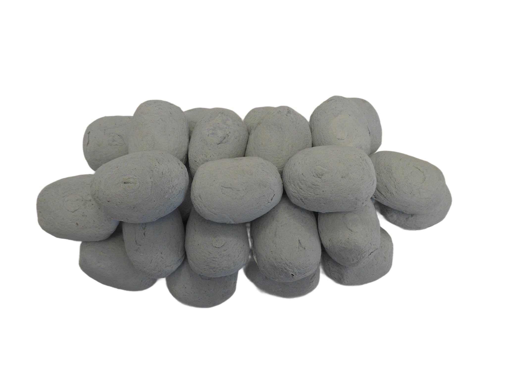 The Stove Wizard Duck Egg Ceramic Fire Pebbles for Gas LPG Electric Bio Ethanol Fires Realistic Heat Resistant Coals Replacement Display Pack of 18 Made in UK 60mm x 40mm x 40mm approx