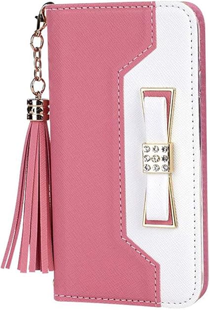 Amazon Co Jp Aquos R2 手帳型 ケース 可愛い リボン キラキラ おしゃれ エレガント 携帯カバー アクオス R2 カバー 手帳型カバー Shv42ケース Shv42カバー Sh03kケース Sh03kカバー ミラー付き 人気女性ケース タッセルデザイン 内蔵マグネット式 ベルト無し手帳型