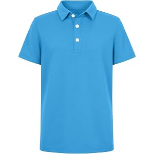 Runhit Boys Golf Polo Shirts Short Sleeve Kids Performance Collared Shirt Youth Moisture Wicking Casual Polo School Uniform