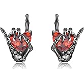 Skull Hand Stud Earrings Black Skulls Earrings Punk Gothic Skeleton Hand Earrings Jewelry for Women Men
