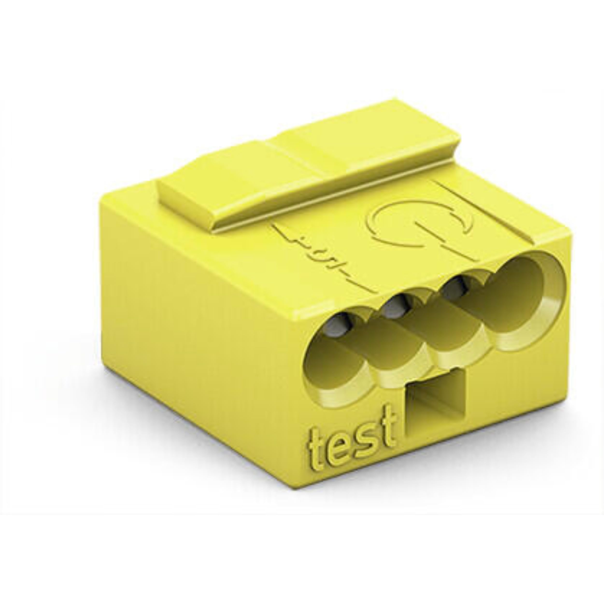 WAGO MICRO PUSH WIRE connector for junction boxes; for solid conductors; 0.8 mm Ø; 4-conductor; light gray cover; Surrounding air temperature: max 60°C; yellow, 243-504 (100 pcs)