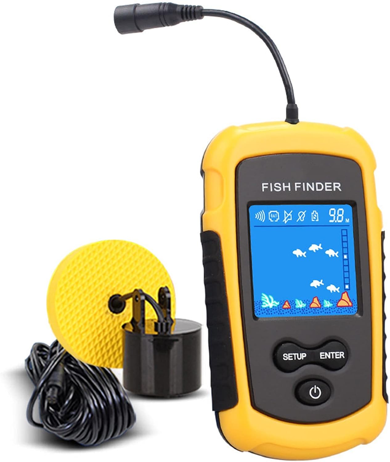 Marine Portable Fishing Fish Finder，Handheld Fish Depth Detector，Small