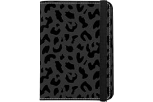 GABraden Cute Passport Holder and Holder Combo Passport Cover with RFID Blocking Women Men Compatible Wallet Credit Card Protector(Black Grey Leopard Cheetah Pattern)