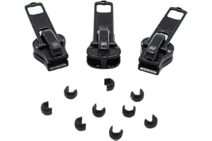 Zipper Repair Kit - #5 Molded Auto Lock Sliders - 3 Universal Sliders and Stops Included - Made in The United States