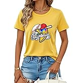 Womens Baseball Shirt Baseball Player T-Shirts Team Womens Funny Baseball Graphic Tee Fan Short Sleeve Tops