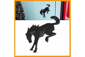 Horse Badge Embelm for Bronco 2021 2022 2023 2024 - ANMOSVO Vinyl Rear Emblem Overlay Decals Stickers Tailgate Letters Compatible with Bronco/Bronco Sport Accessories 2021+ - Matte Black