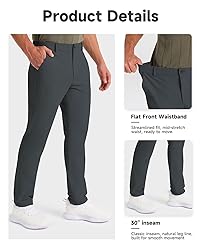 SNOWTEN Mens Golf Pants Classic Fit Stretch Work