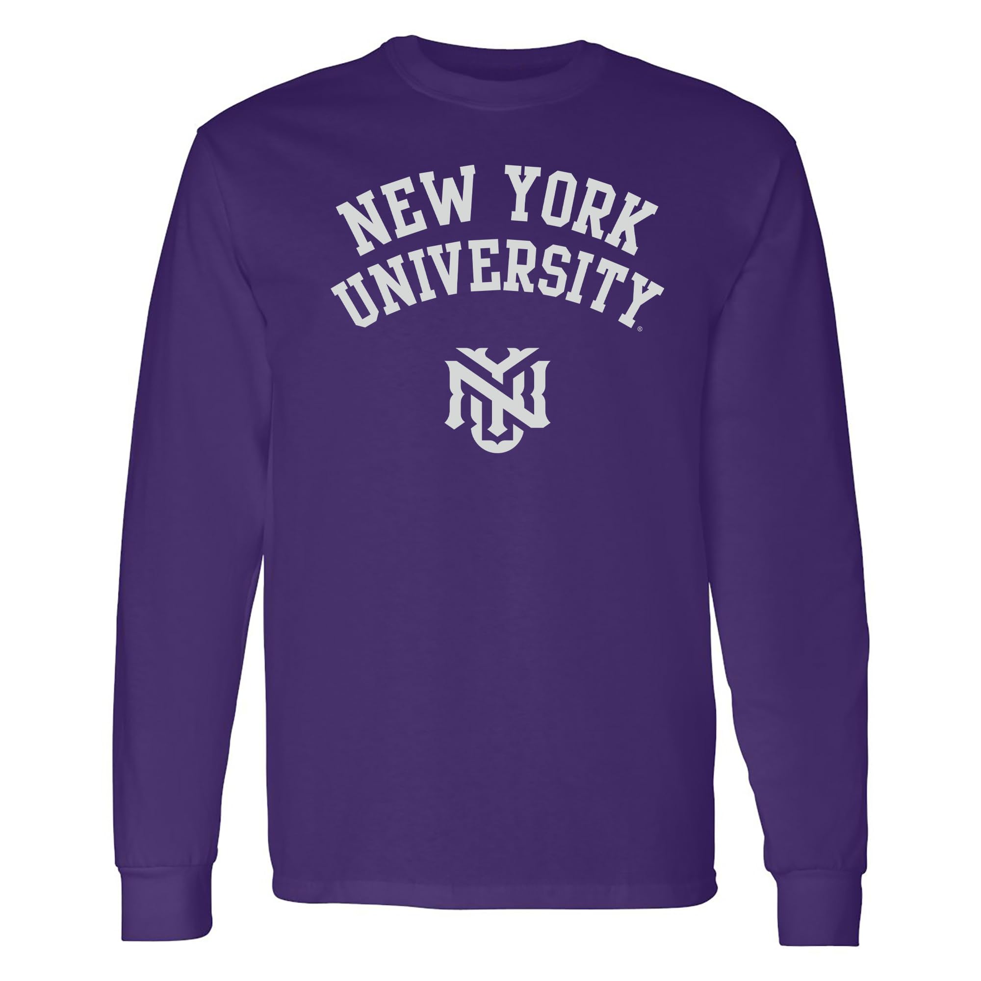 UGP Campus Apparel AL1008 - New York University Violets Arch Logo - Sports Team Long Sleeve T-Shirt - Medium - Purple Image