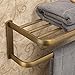 Leyden Antique Brass Towel Shelves, Bath Towel Rack with Towel Bar for Bathroom Wall Mounted