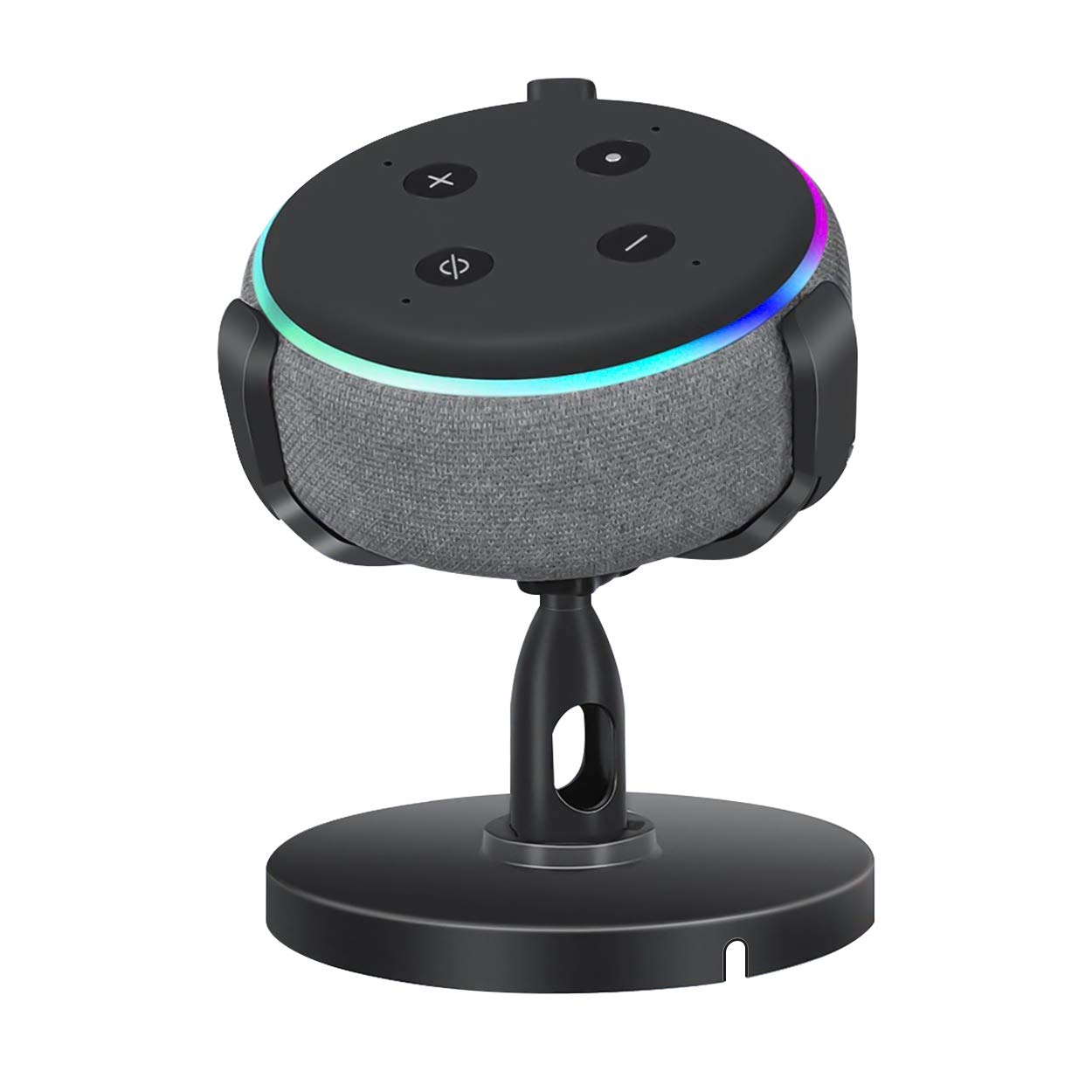 Table Holder for Echo Dot 3rd Generation Stand,360°Adjustable Stand Bracket Mount for Smart Home Speakers,No Muffled Space-Saving Dot Accessories(Black)