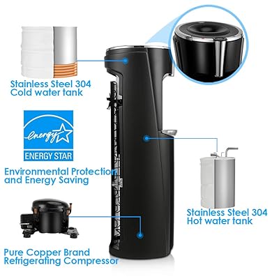 Buy Water Cooler Water Dispenser 4l Large Cold Tank Cold And Hot Water Compressor Cooling System With Night Led Child Safety Lock Black Online In Poland B07vt3v8hp
