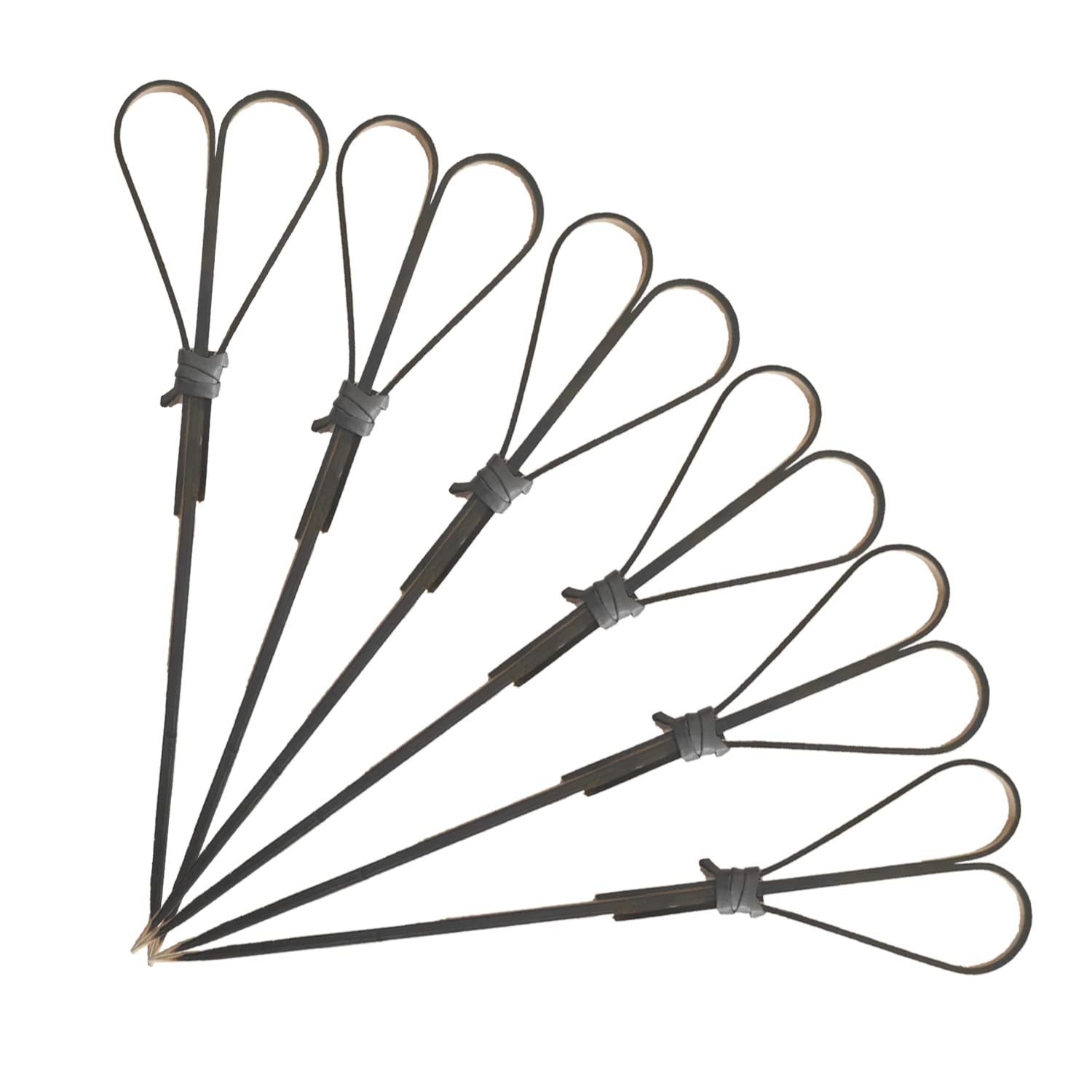 Photo 1 of 100 Pieces Bamboo Cocktail Picks, Heart Shaped Bamboo Sticks, Skewers for Appetizers, Charcuterie Accessories, Toothpicks for Appetizers Picks, 4.7 Inch Cocktail Toothpicks - Black