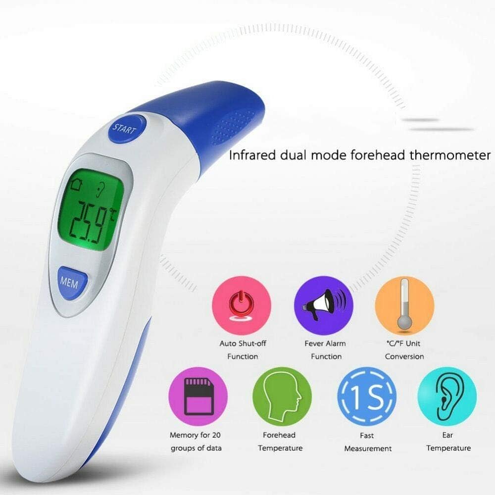 Digital Infrared Thermometer, Baby Thermometer, Forehead and Ear Thermometer for Adult Children Infants and Adults, for Body, Surface and Room, etc.