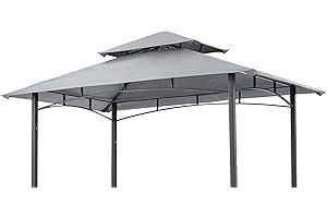 SCOCANOPY Replacement Canopy Grill BBQ Gazebo Roof Top Fit for Gazebo Model L-GG001PST-F,(Gray)