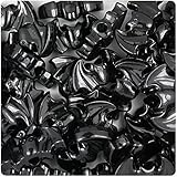 BEADTIN Black Opaque 25mm Halloween Bat Pony Beads (24pc)