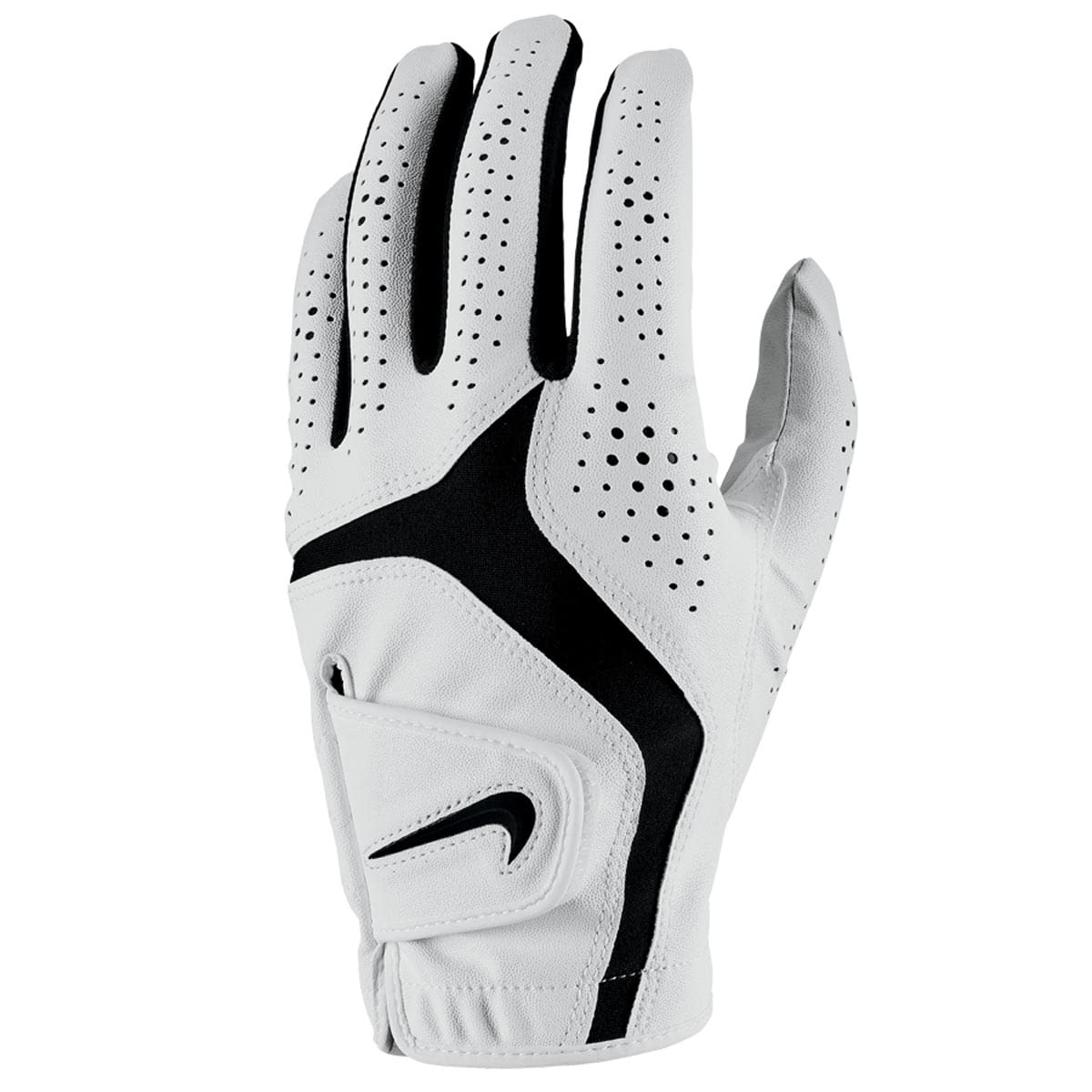 Nike Dura Feel X Golf Glove for Men – Durable Golf Glove for Left Hand – Strong Grip & High Comfort – Breathable Golf Glove, Pearl White/Pearl White/Black, L