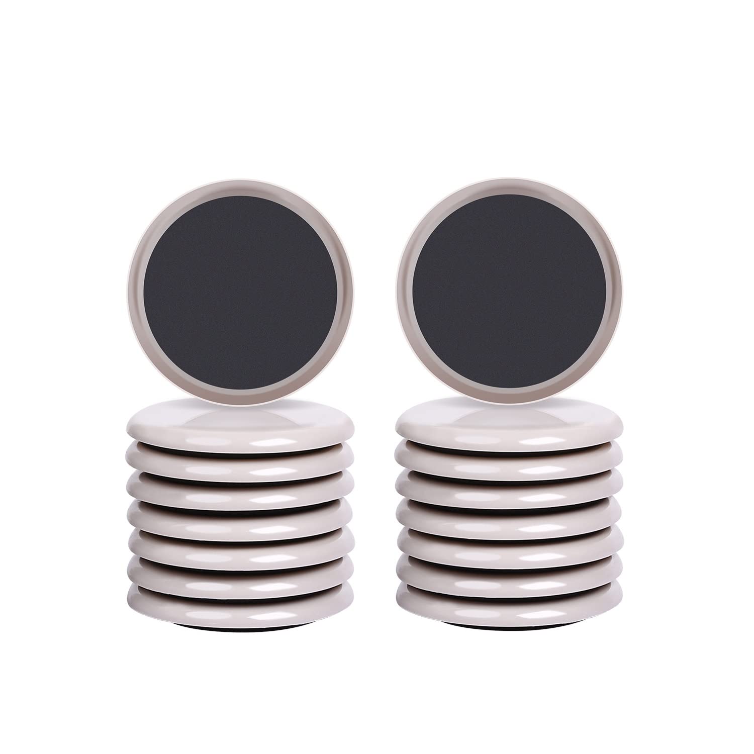 RCHYFEED Furniture Slider for Carpet 3,5 Inch, 16 Pack Reusable Furniture Sliders and Gliders Floor Protectors for Chair Legs, 89 mm Furniture Sliders Pads for Heavy Items on Carpet & Hard Floor Black