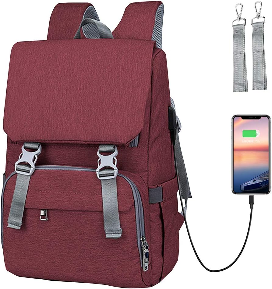 Diaper Bag Backpack for Mom Dad, Large Baby Nappy Changing Bag w/Changing Pad
