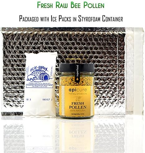 Fresh Raw Bee Pollen -100% Greek Premium, Wild Collected, Unprocessed Superfood - Product Is Packaged with Ice Packs in Styrofoam Container (Fresh Bee Pollen 200g)