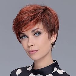 TISHINING Short Red Pixie Cut Wigs for White Women