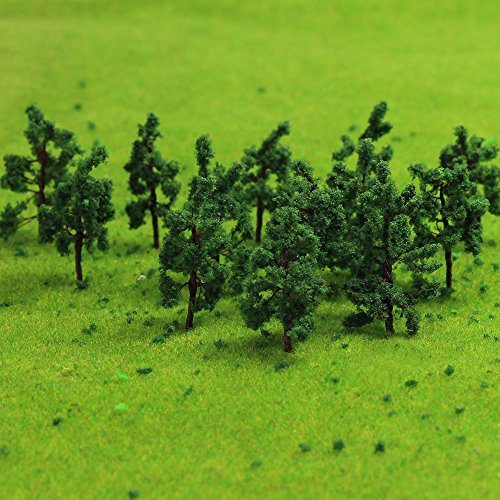 D3210 100Stk. Zug Layout Modell Bäume Roadside Diorama 3cm Spur Z Minigarten Dekor Artificial Pflanz – Bild 3