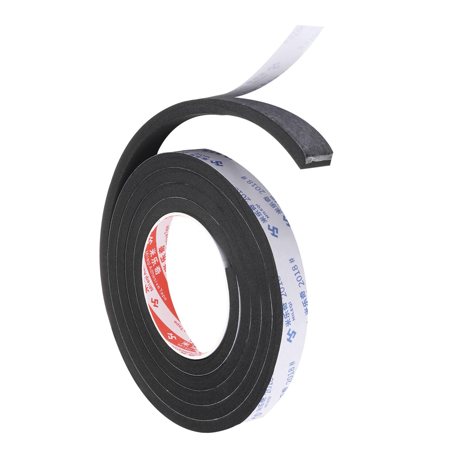 PATIKIL 2m/6.6ft Sealing Foam Tape, 2.5cm Wide 8mm Thick Single Sided Weather Stripping Door Seal Strip for Window Door Insulation, Black