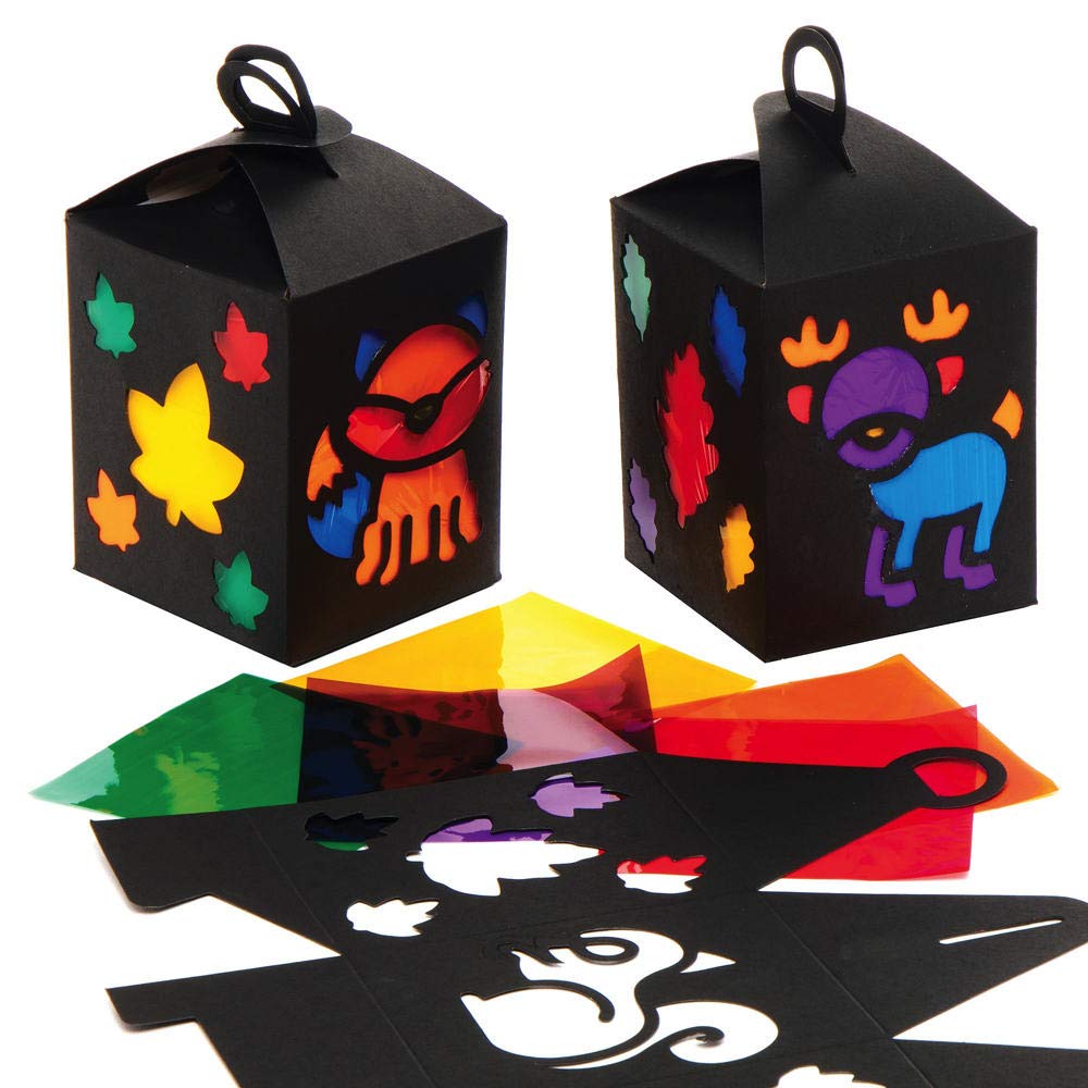Baker Ross AX292 Autumn Lantern Kits - Pack of 4, Arts and Crafting for Kids Art Activites This Fall