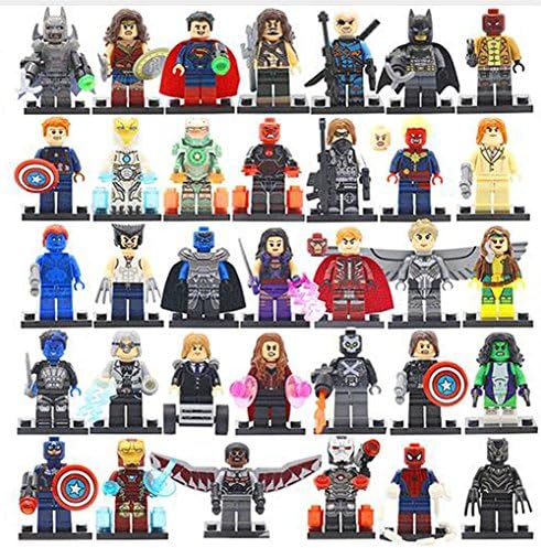 Hot selling Marvel Super Heroes Minifigures 34pcs/lot Avengers Superman Batman Deadpool Building Blocks Set Model Toys Compatible Decool