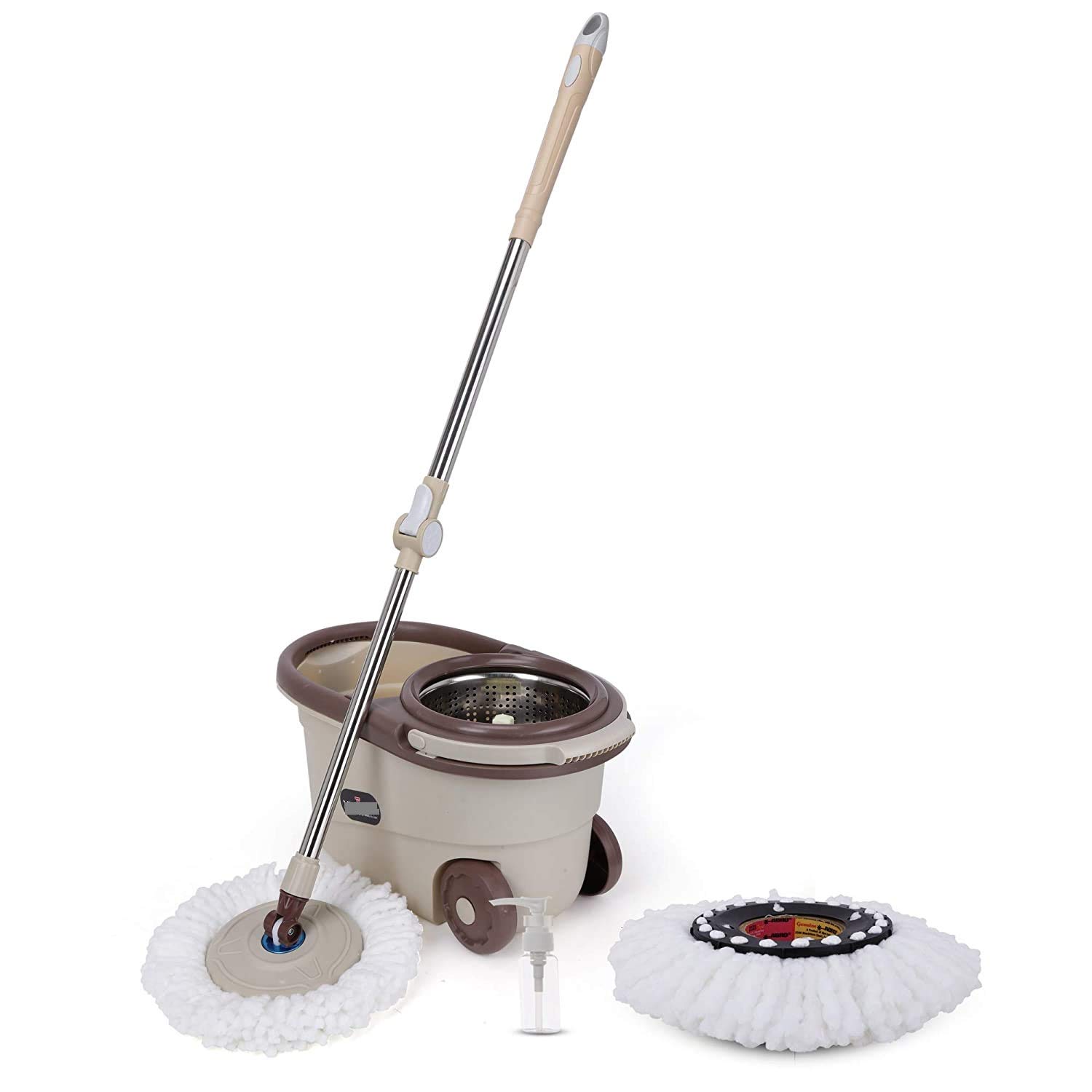 New Trend Twin Bucket Spin Mop with 1 Micro Fibre Refill1 Liquid