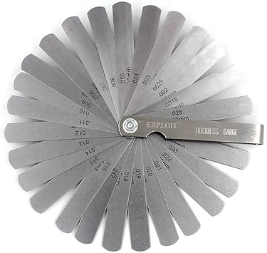Feeler Gauge Filler Gage Set 26 Pieces Blades 0 04 0 63mm 0015 025 Gap Width Inspection Tool In Mm Reading Amazon Com