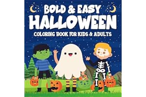Bold & Easy Halloween Coloring Book for Kids and Adults: Halloween Gift for children with +50 Hygge Moments and Cute, Spooky Characters | A Fun & ... Scenes for toddlers (Cozy Spaces Coloring)