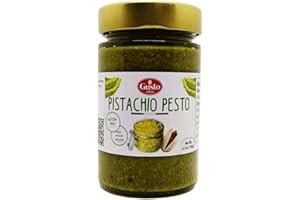 GUSTO ETNA Sicilian Pistachio Pesto, Paste, Unsweetened, 6.7 oz (190g), Salty Pistachio Pesto, Great as toppoing or Pasta sauce, Made in Bronte Siciliy, Product of Italy, Non GMO