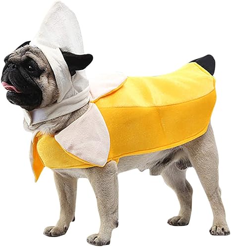 Amazon Co Jp ペット服 ペット 犬服 ハロウィン 面白いバナナ 変形犬服 ペットコート ペット服 S イエロー ホーム キッチン