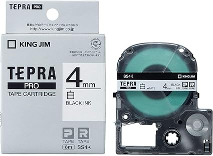 Amazon キングジム テープカートリッジ テプラpro 4mm Ss4k 白 黒文字 テープ 文房具 オフィス用品