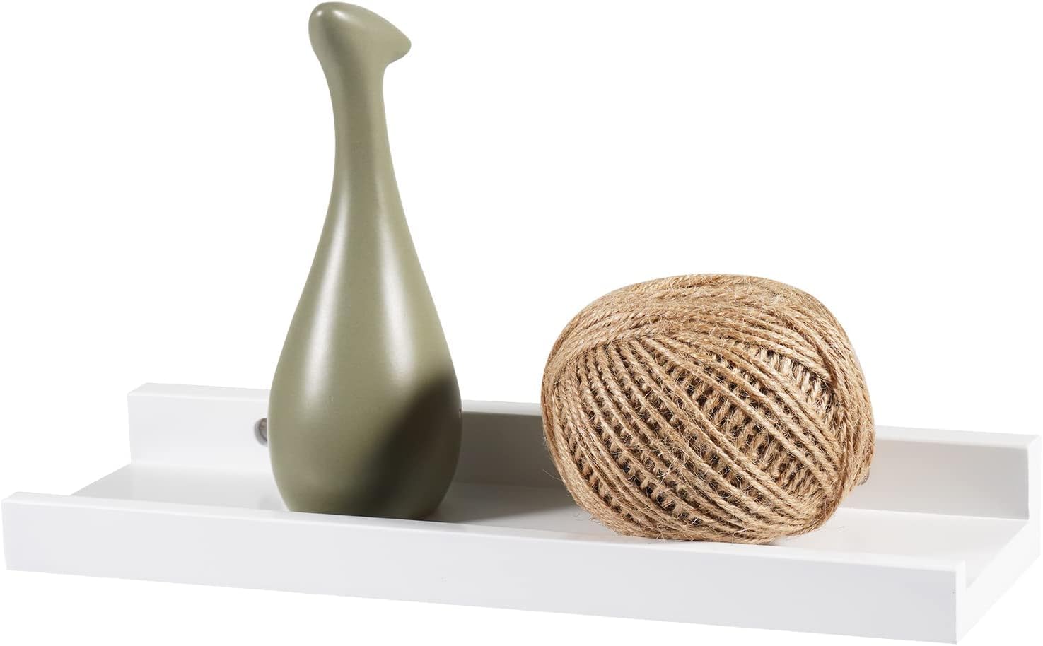 Recogwood Floating Shelves Natural Wood 30cm - White Floating Shelf Sturdy and Wall Mounted -Rustic Hanging Wall Shelf-Picture Ledge Shelves for Living Room, Office, Bedroom, Bathroom, Kitchen