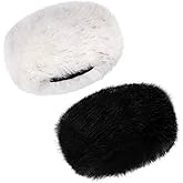 Sdfvsdg 2 Pcs Faux Fur Headband with Elastic for Womens Winter Earwarmer Earmuff Ski Hat