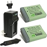 Wasabi Power NB-13L Battery (2-Pack) and Charger for Canon PowerShot G1 X Mark III, G5 X, G5 X Mark II, G7 X, G7 X Mark II, G7 X Mark III, G9 X, G9 X Mark II, SX620 HS, SX720 HS, SX730 HS, SX740 HS