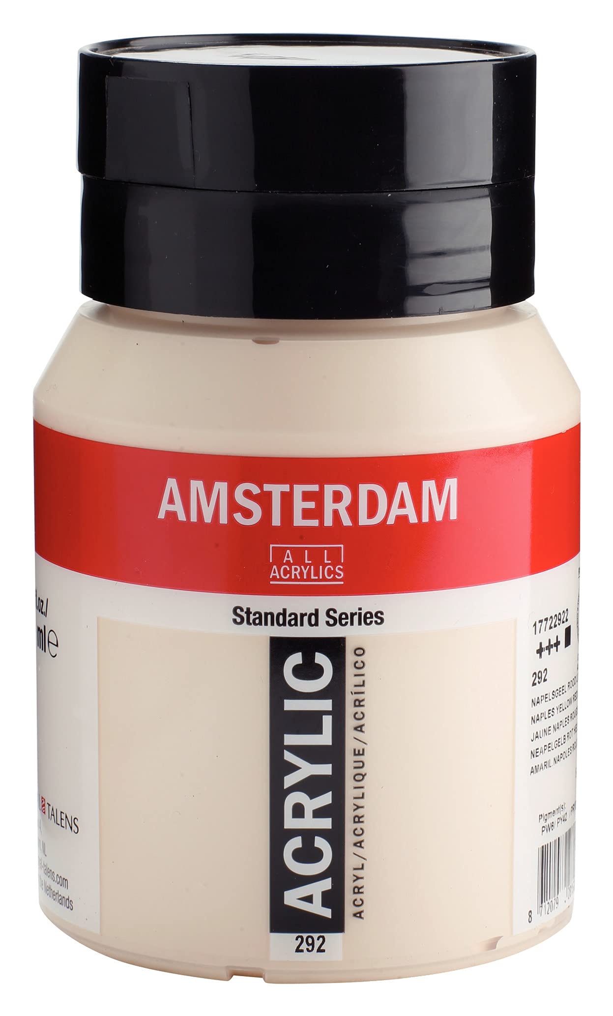Amsterdam Standard Series Acrylic Jar 500 ml Naples Yellow Red Light 292 (17722922) — image 1