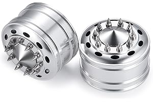 AXSPEED 2pcs Metal Front Wheel Rims Bearing Hubs for Tamiya 1/14 Trailer Tractor Truck Climbing RC Upgrade Parts