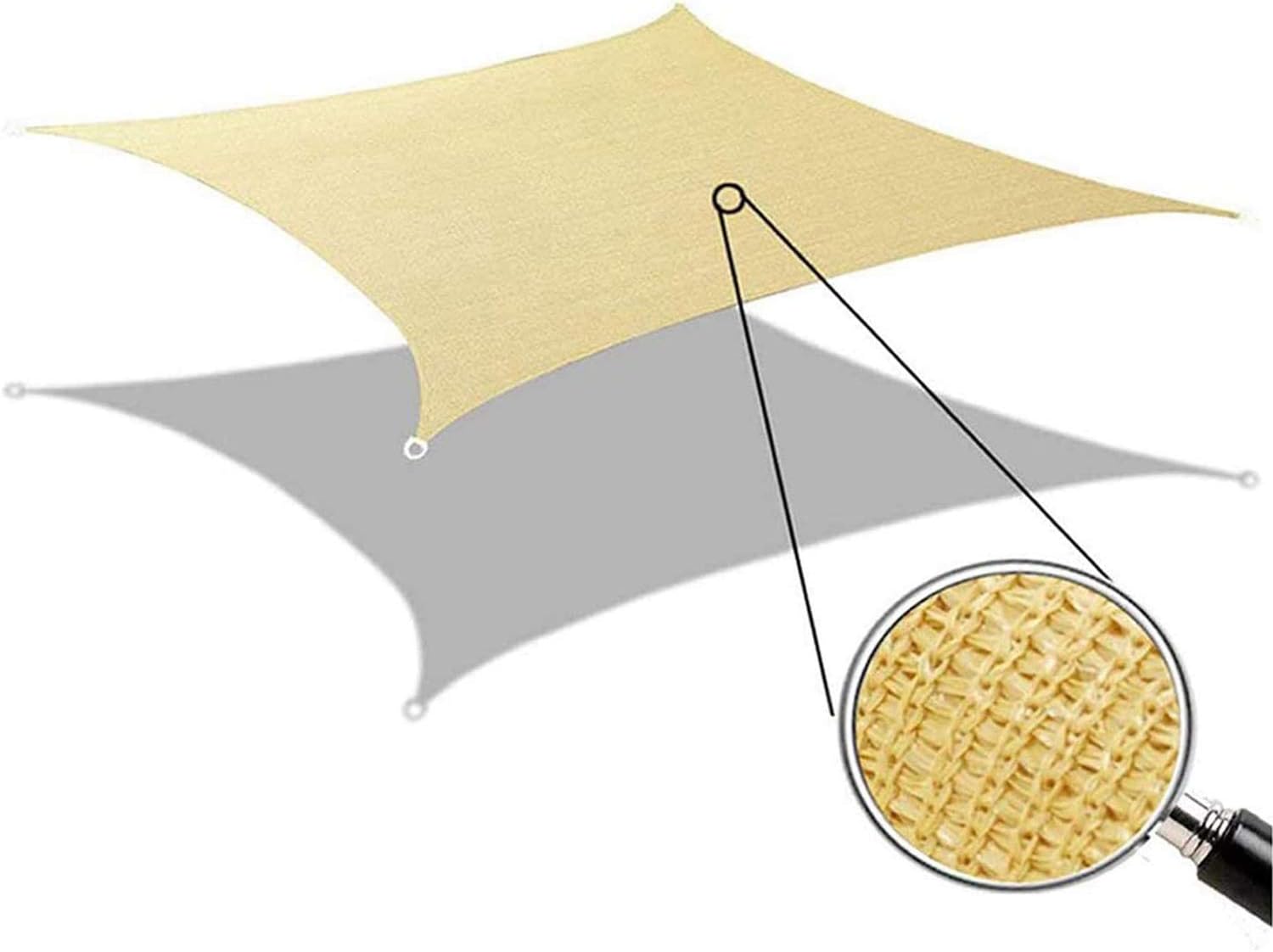 GLORYA Shade Sail - 10' x 12' Rectangle UV Block Shade Cloth - Water & Air Permeable Awning - Permeable Canopy Pergolas Top Cover for Outdoor Patio Garden Sand Color