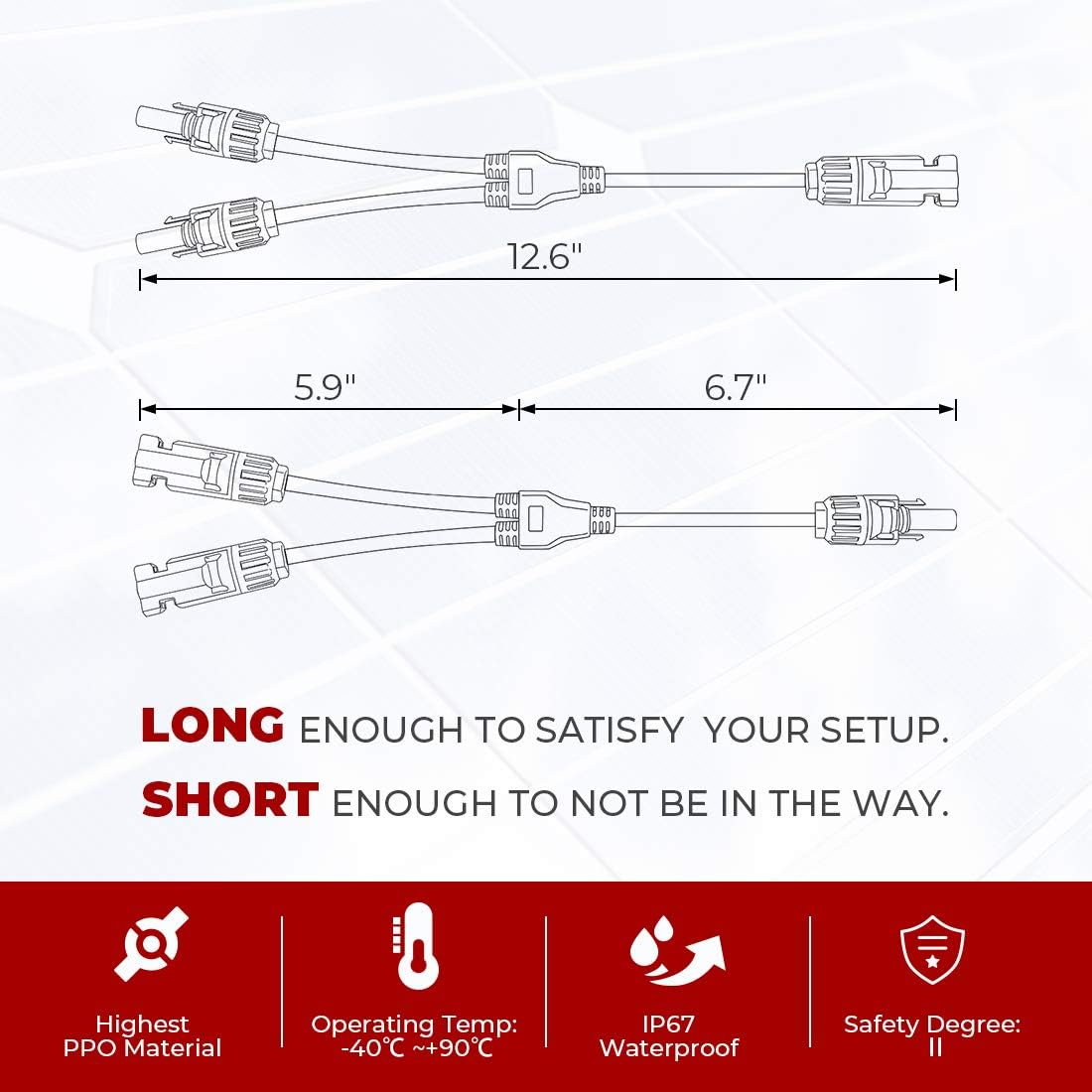 BougeRV Solar Connectors Y Branch Parallel Adapter Cable Wire Plug Tool Kit for Solar Panel: Home Improvement